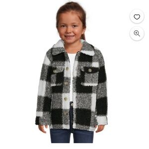 Wonder Nation girls Black and Gray Sherpa Jacket size XS